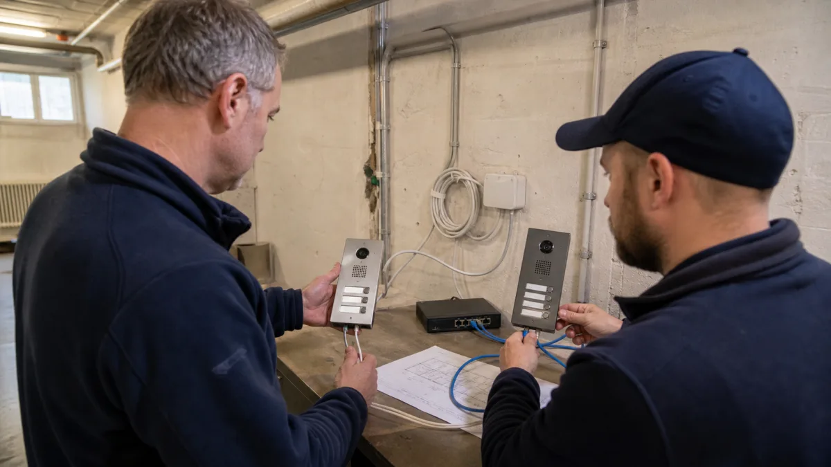 Installatör jämför två modulära porttelefonssystem mot befintlig tvåtråds- och nätverkskabel